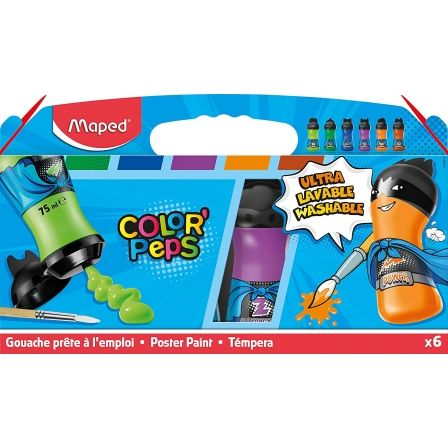 Maped Set de Témperas Color'Peps Colores Secundarios 6x75ml